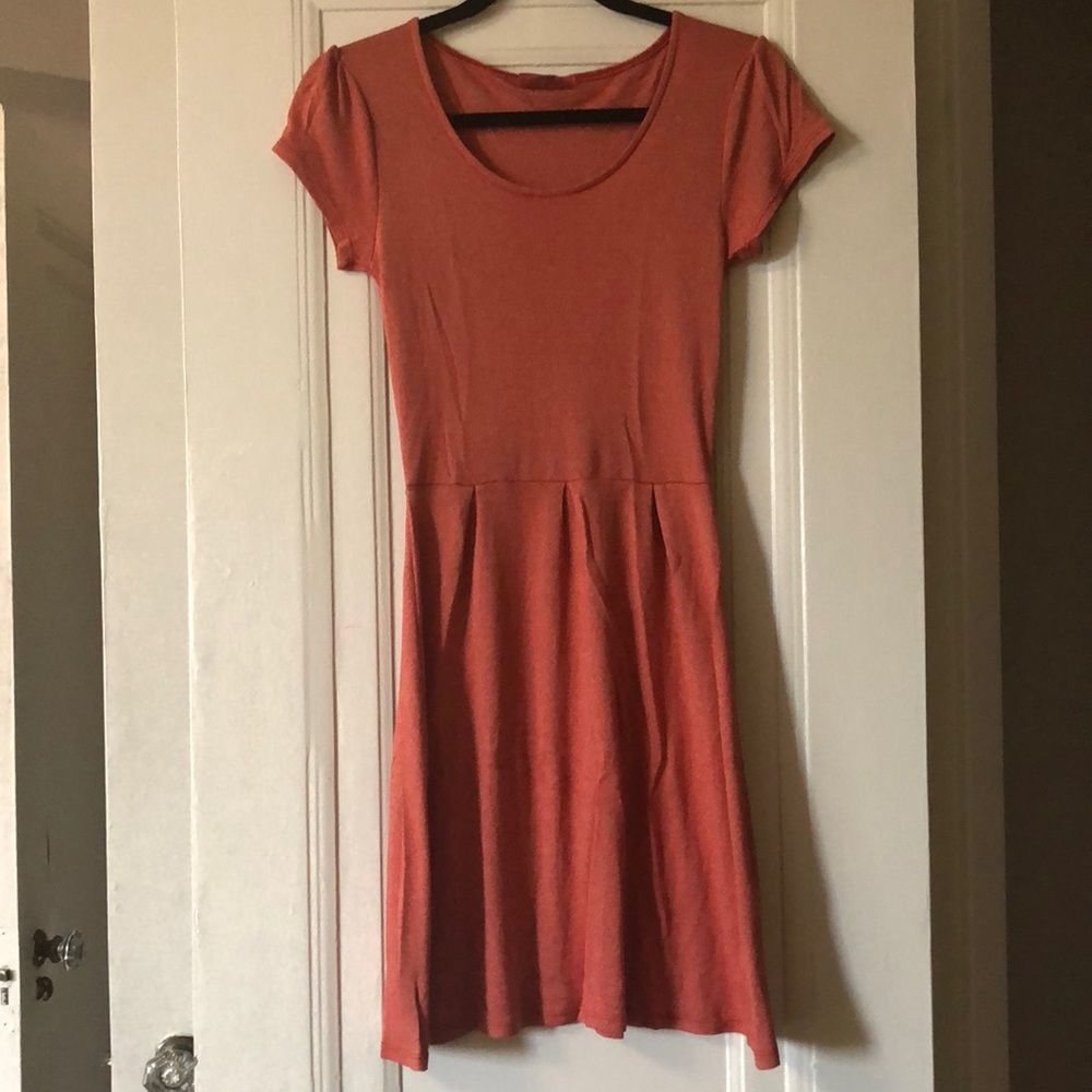 Michael Stars Original Tee material red and gold sparkly dress, OS